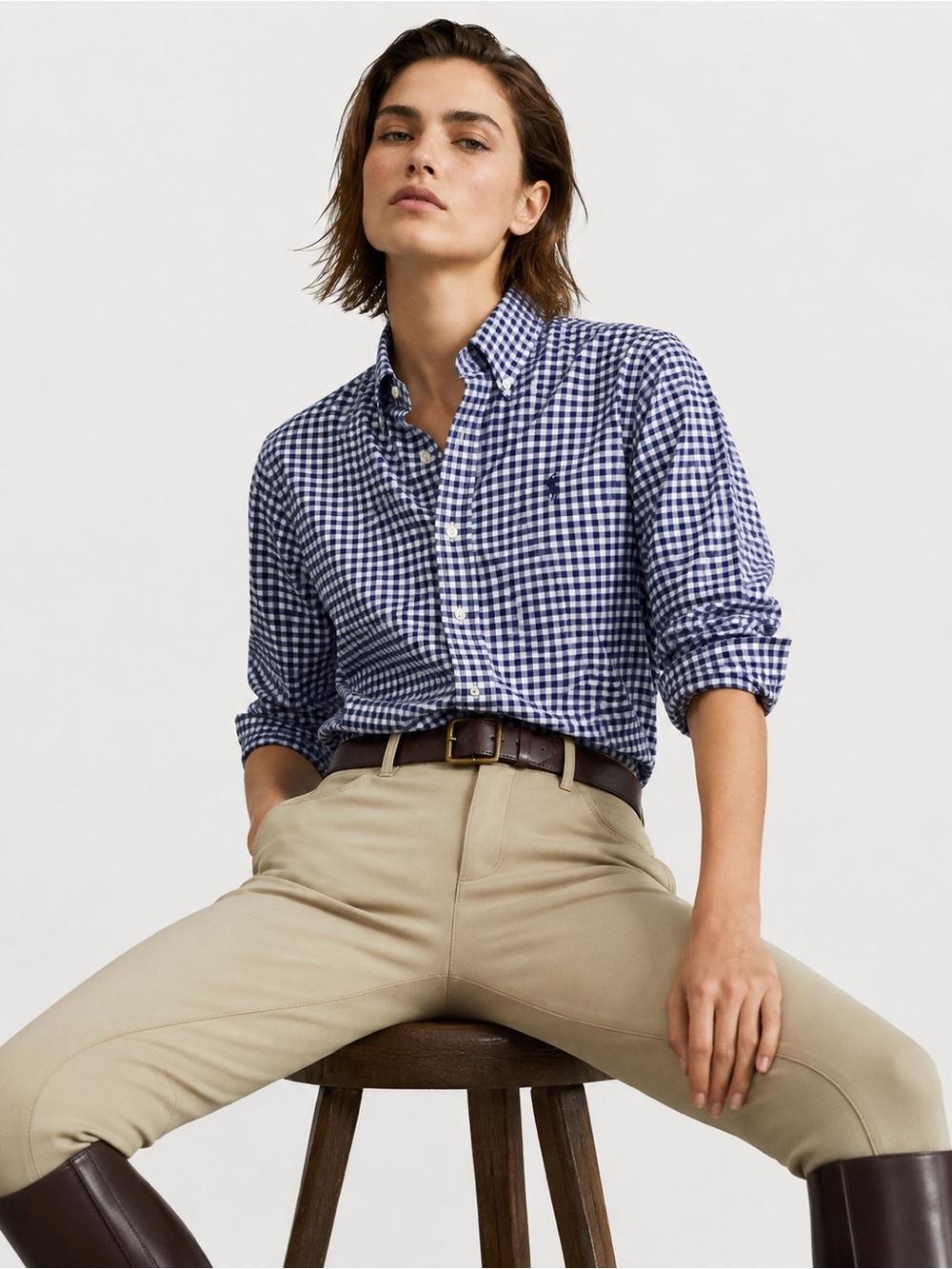 Ralph Lauren Checkered Navy Shirt